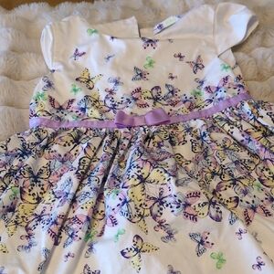 Butterfly Print Dress with Purple Accents